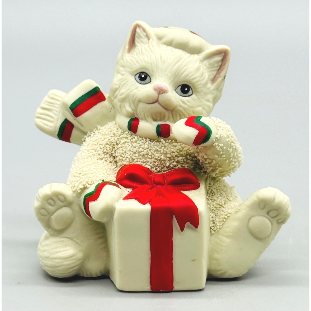 Lefton Kitty Snowflake Figurine Christmas Cat Gift 01579 3 inch 1994